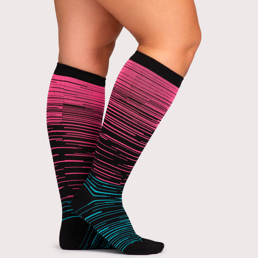 VelaVital™ Wide Compression Socks For Pain Relief (Stripes)